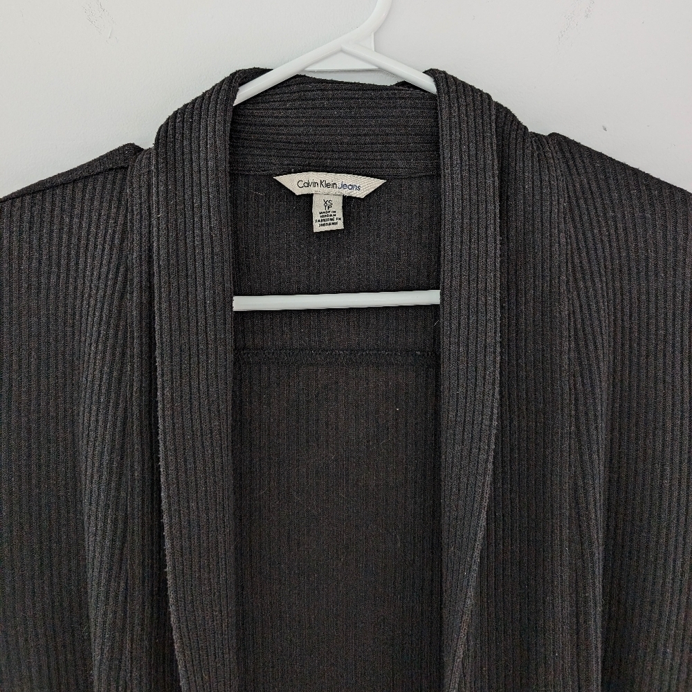 2/15$ Calvin Klein Black Open Front Cardigan - Picture 2 of 7